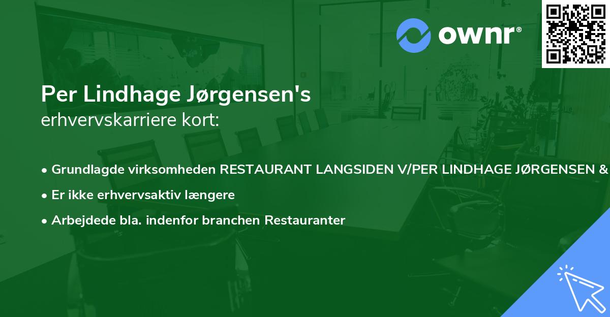 Per Lindhage Jørgensen's erhvervskarriere kort