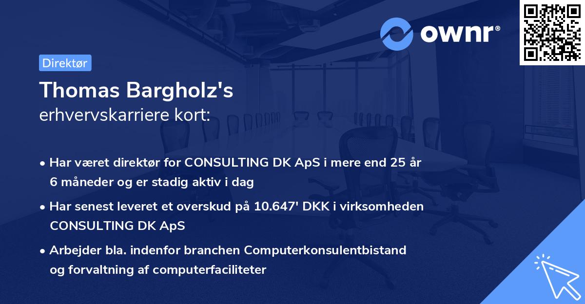 Thomas Bargholz's erhvervskarriere kort
