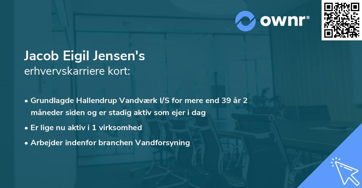 Jacob Eigil Jensen's erhvervskarriere kort
