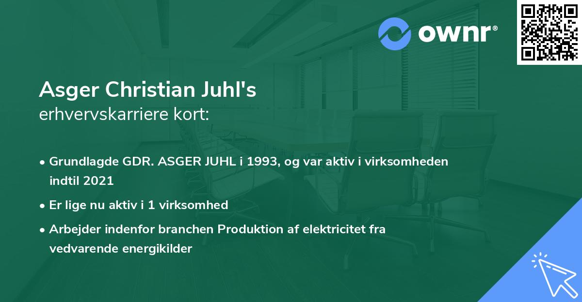 Asger Christian Juhl's erhvervskarriere kort