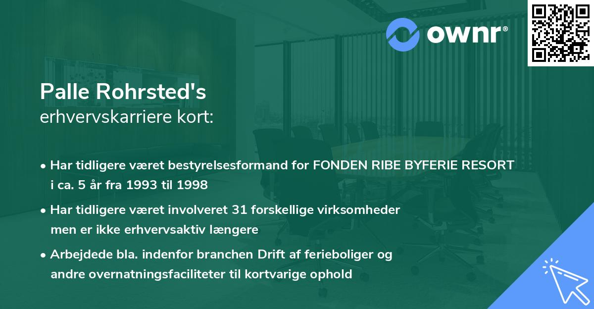 Palle Rohrsted's erhvervskarriere kort