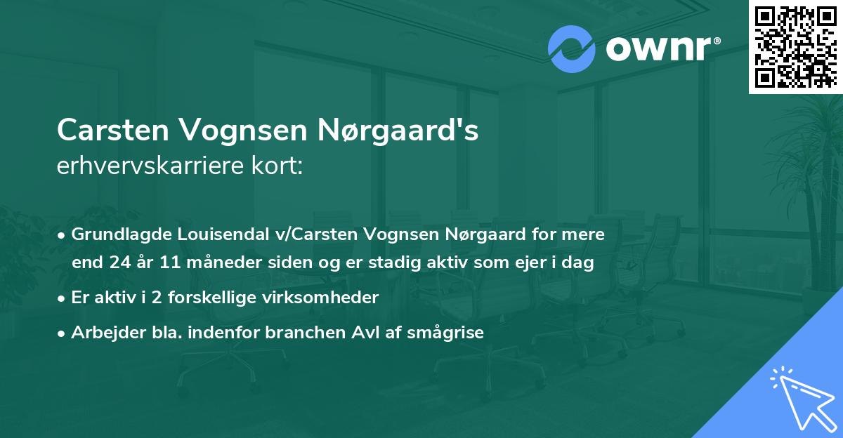 Carsten Vognsen Nørgaard's erhvervskarriere kort