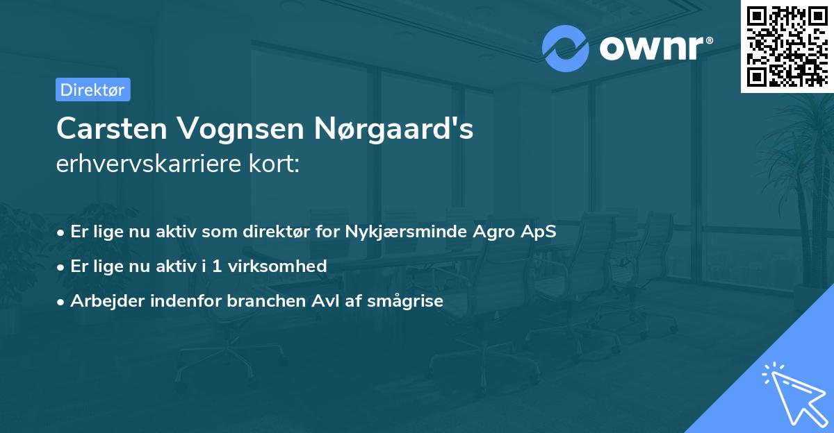 Carsten Vognsen Nørgaard's erhvervskarriere kort