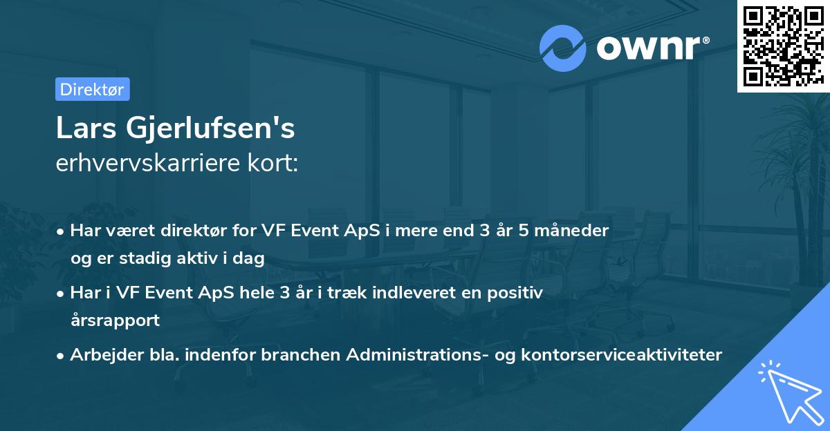 Lars Gjerlufsen's erhvervskarriere kort