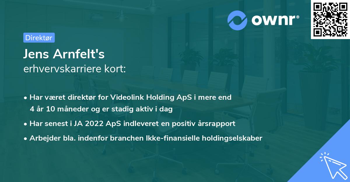 Jens Arnfelt's erhvervskarriere kort