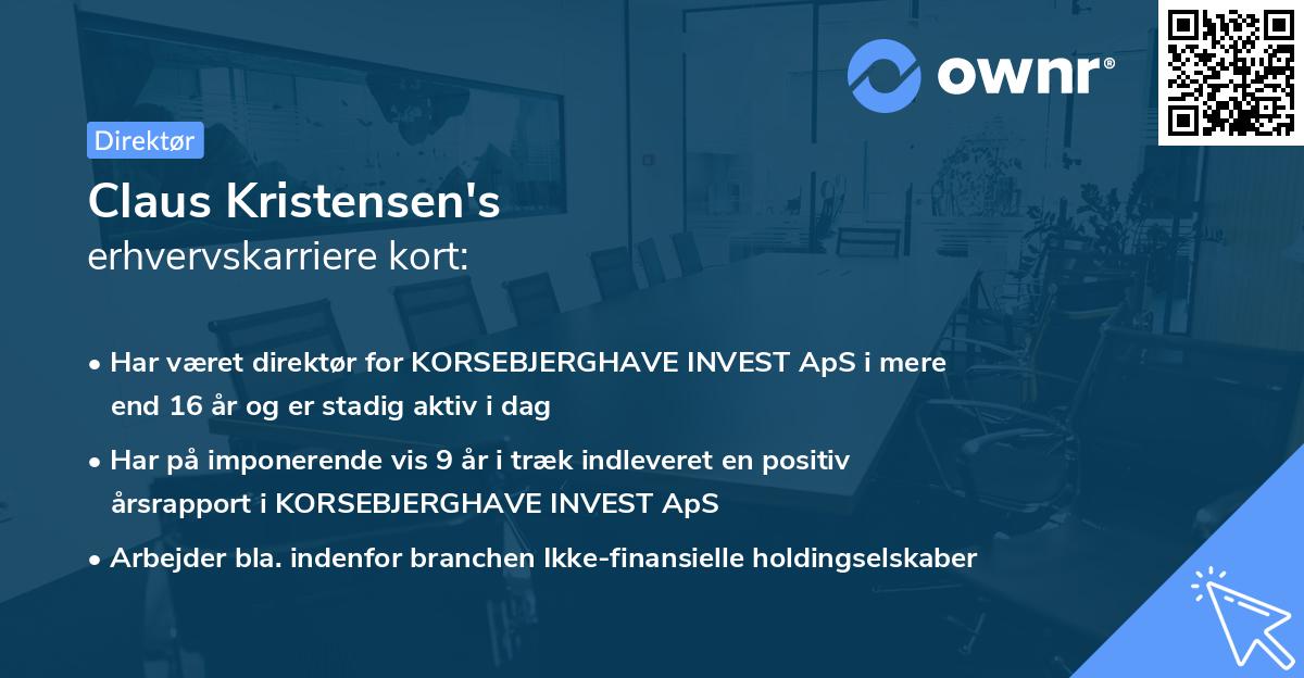 Claus Kristensen's erhvervskarriere kort