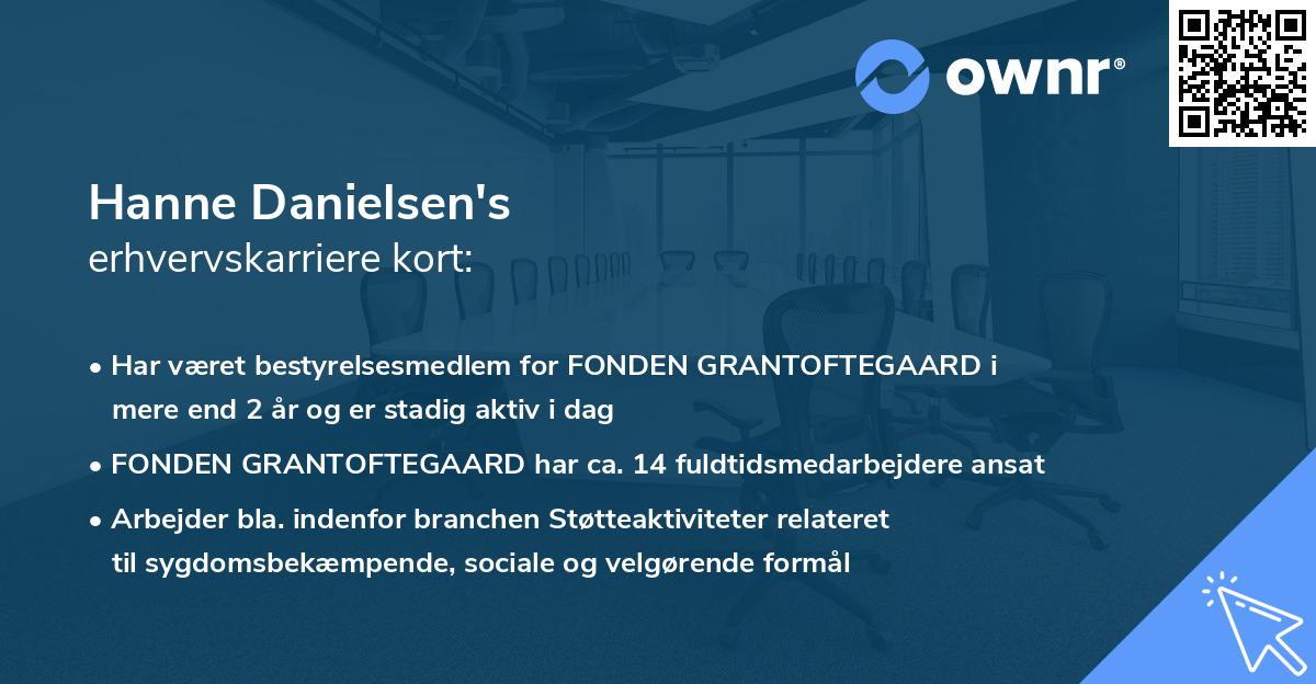 Hanne Danielsen's erhvervskarriere kort