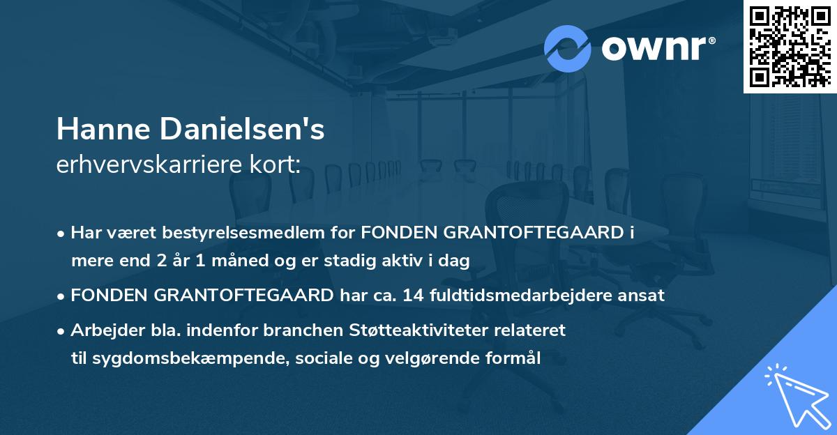 Hanne Danielsen's erhvervskarriere kort