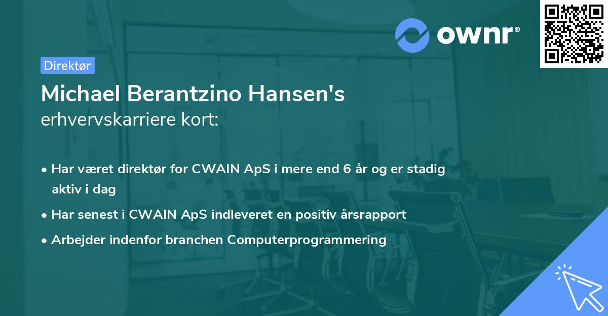 Michael Berantzino Hansen's erhvervskarriere kort
