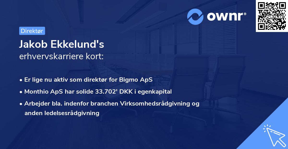 Jakob Ekkelund's erhvervskarriere kort