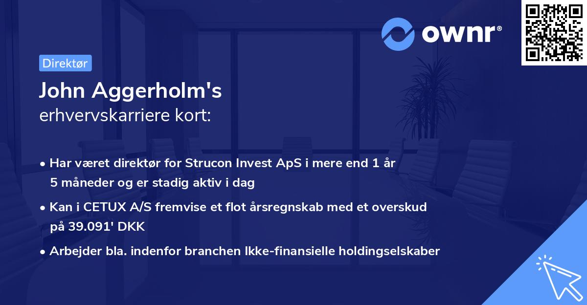 John Aggerholm's erhvervskarriere kort