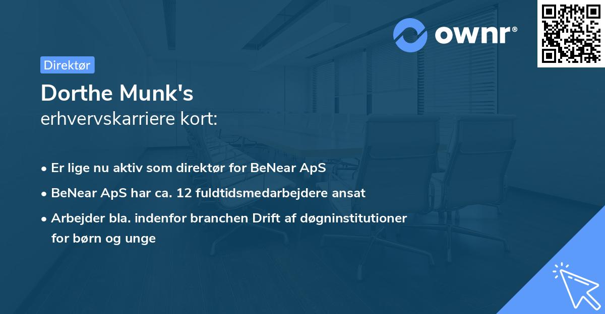 Dorthe Munk's erhvervskarriere kort