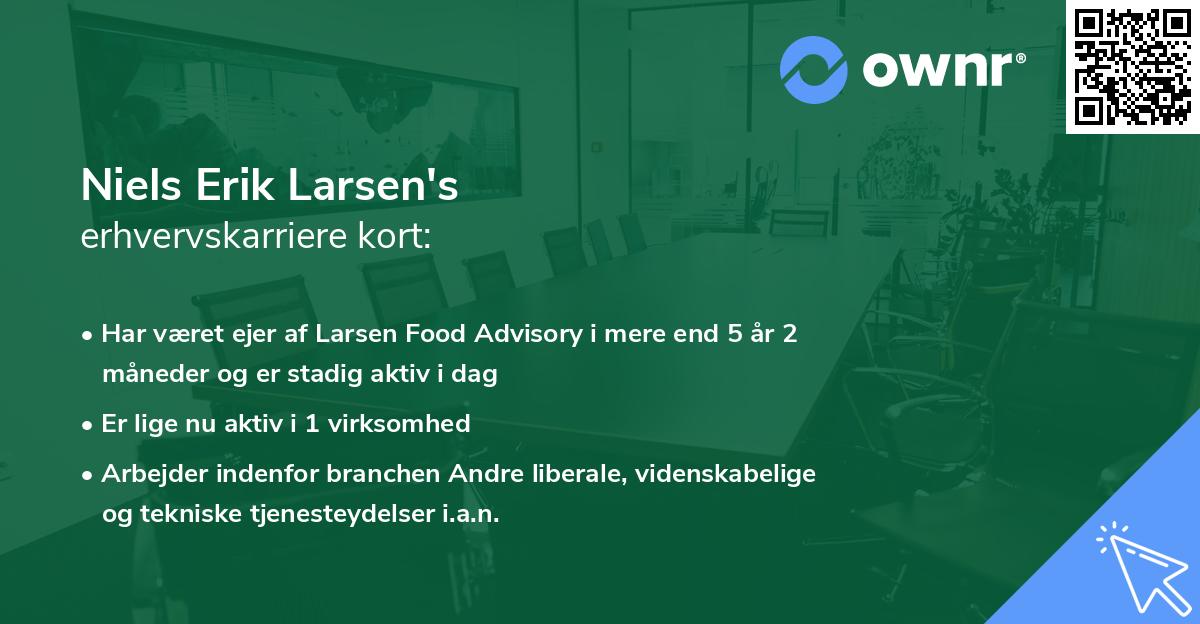 Niels Erik Larsen's erhvervskarriere kort