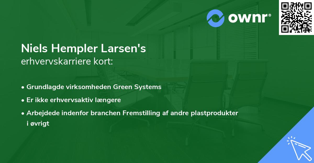 Niels Hempler Larsen's erhvervskarriere kort