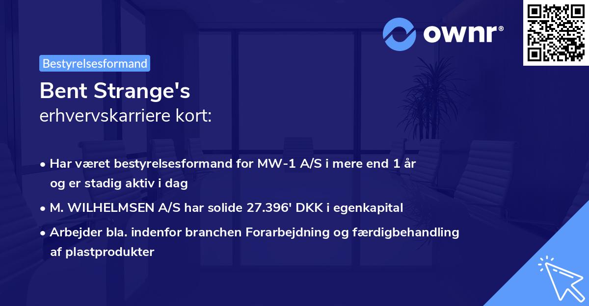 Bent Strange's erhvervskarriere kort