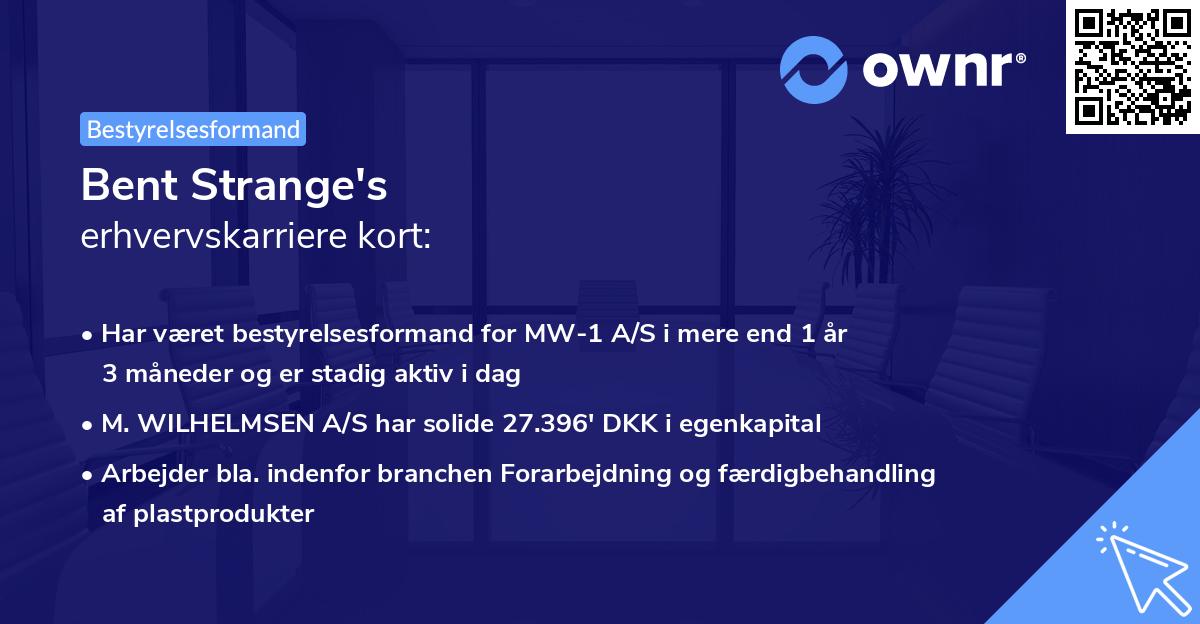 Bent Strange's erhvervskarriere kort