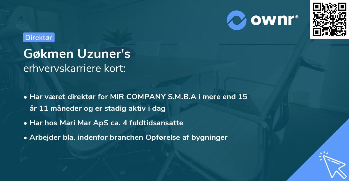 Gøkmen Uzuner's erhvervskarriere kort