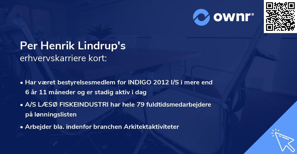 Per Henrik Lindrup's erhvervskarriere kort