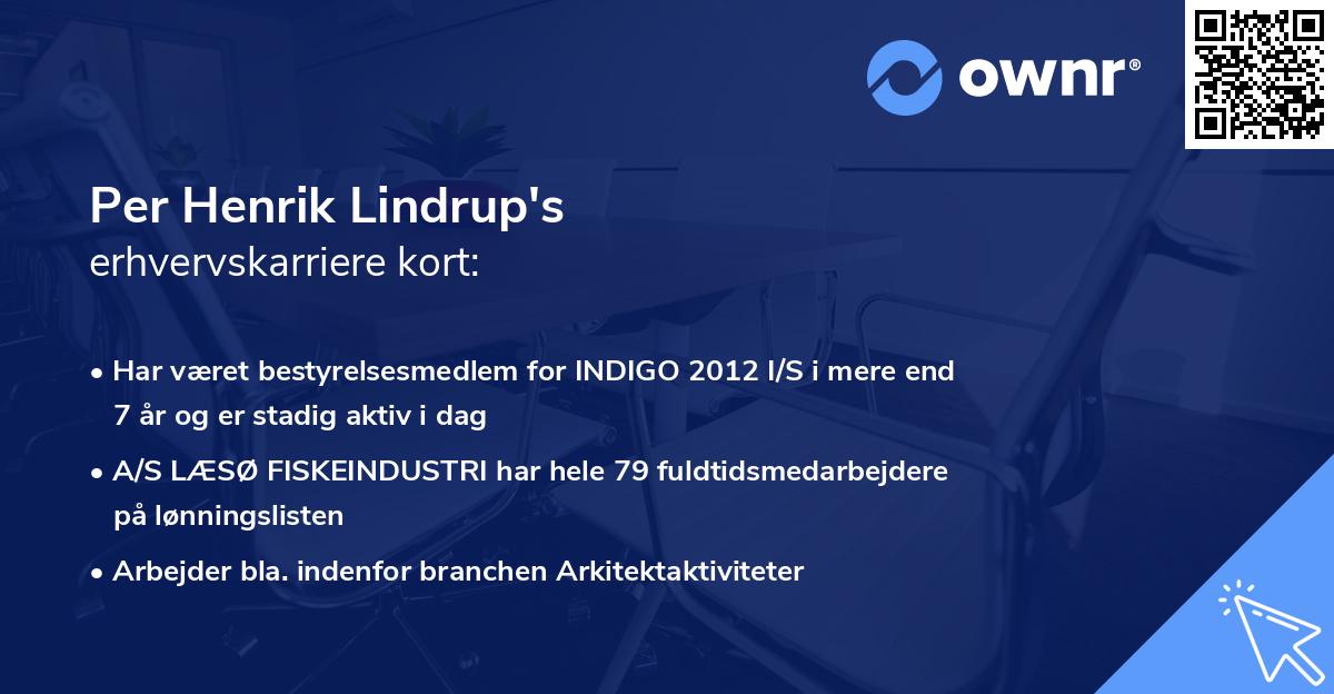 Per Henrik Lindrup's erhvervskarriere kort