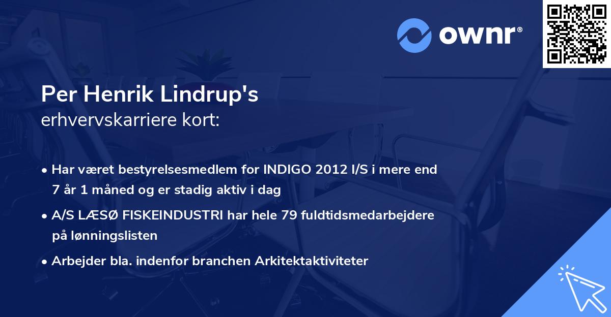 Per Henrik Lindrup's erhvervskarriere kort