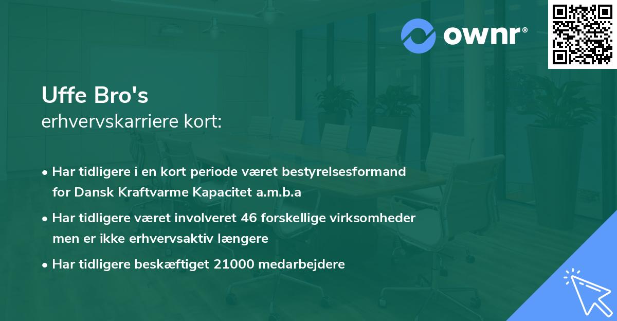 Uffe Bro's erhvervskarriere kort