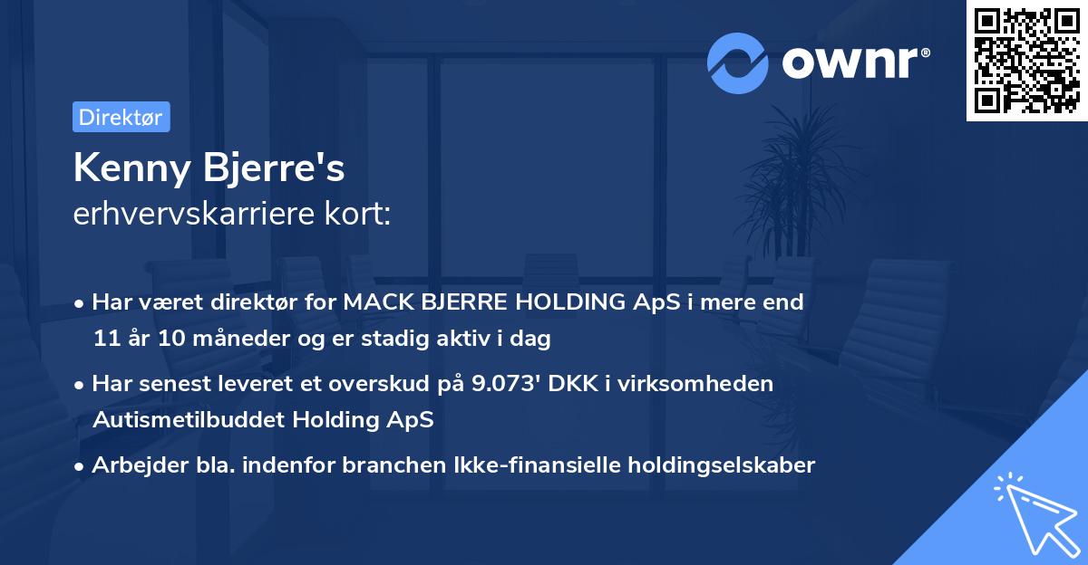 Kenny Bjerre's erhvervskarriere kort