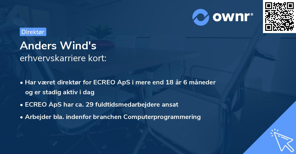 Anders Wind's erhvervskarriere kort