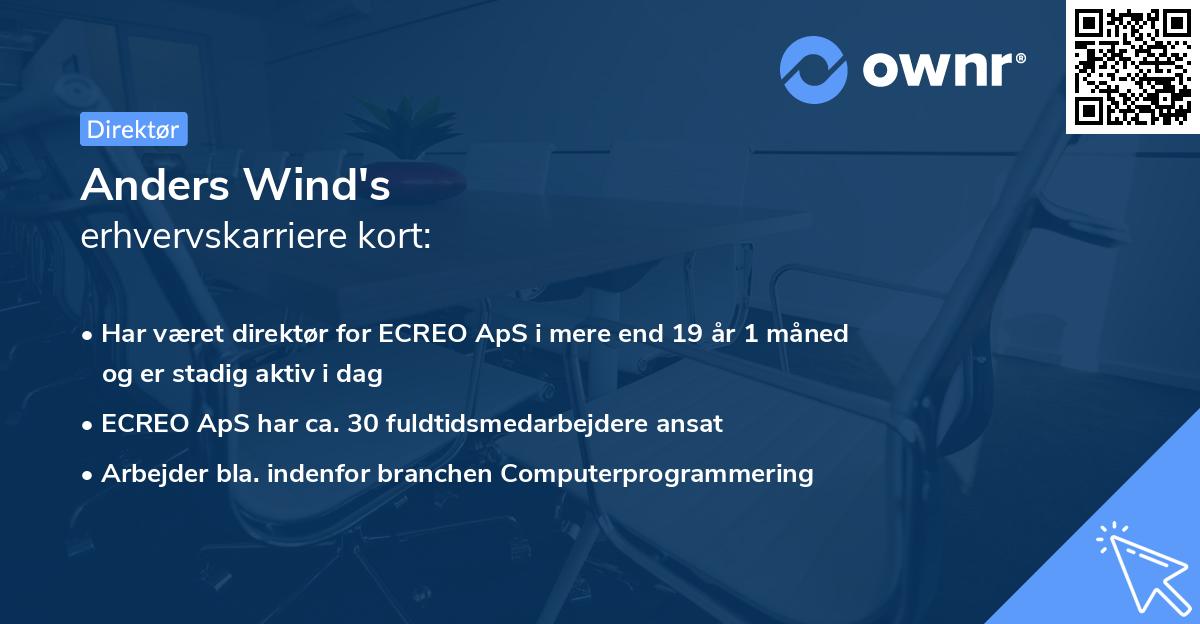 Anders Wind's erhvervskarriere kort