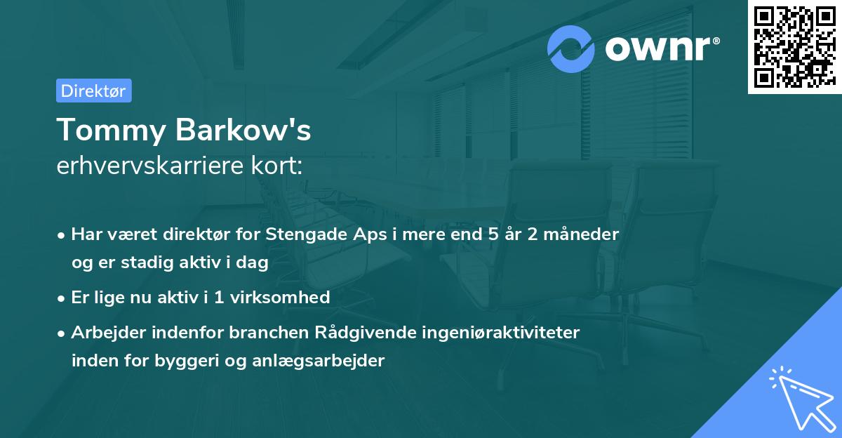 Tommy Barkow's erhvervskarriere kort