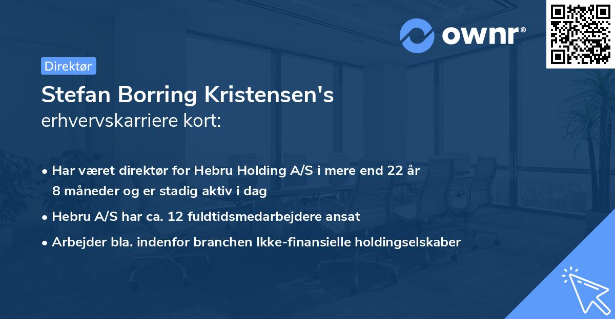 Stefan Borring Kristensen's erhvervskarriere kort