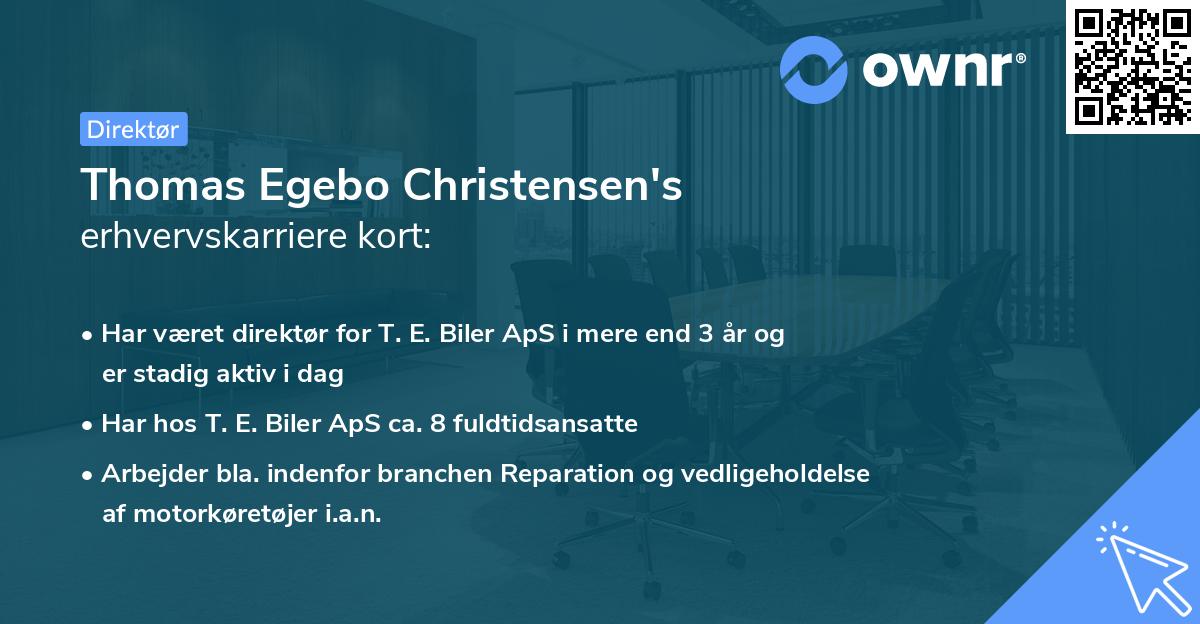 Thomas Egebo Christensen's erhvervskarriere kort