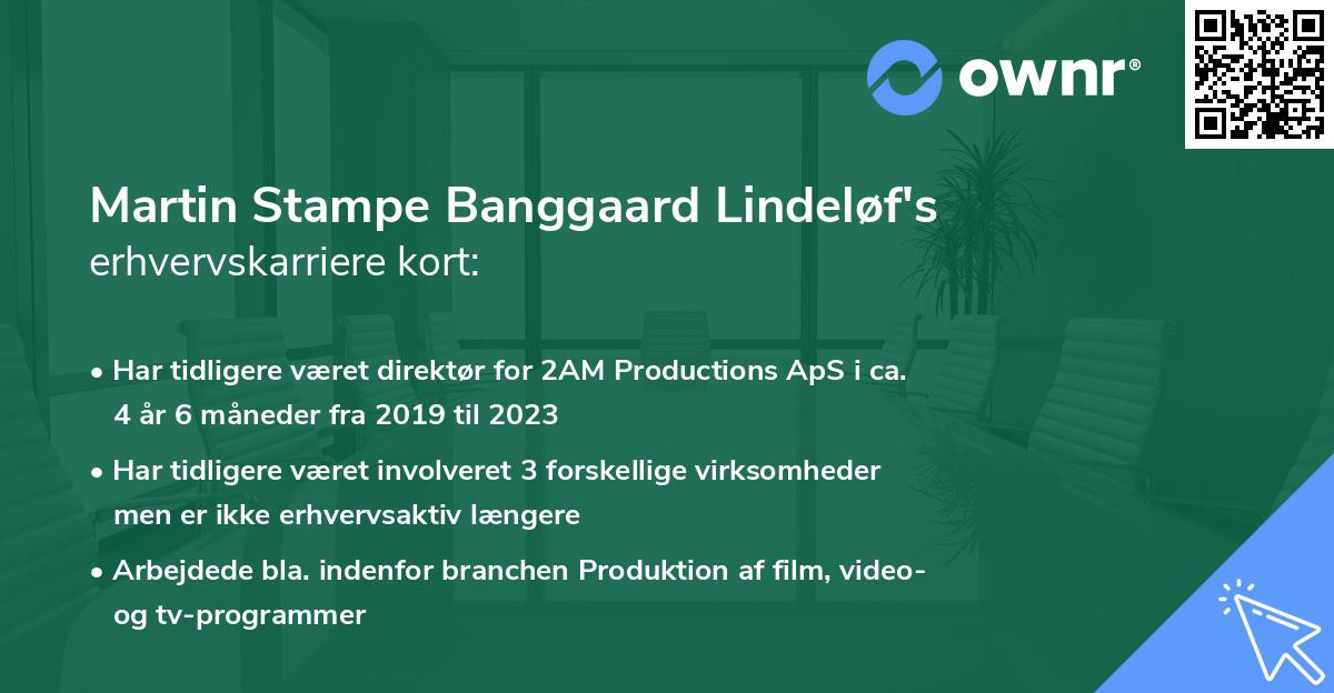 Martin Stampe Banggaard Lindeløf's erhvervskarriere kort