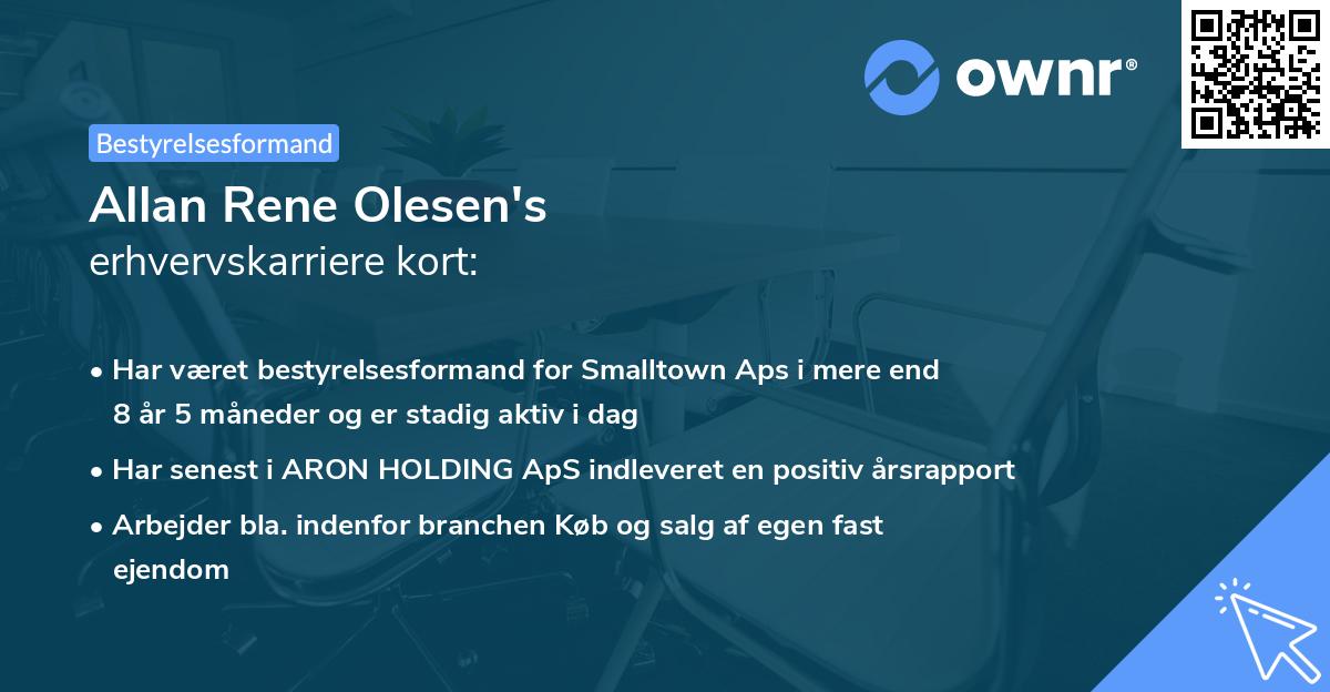 Allan Rene Olesen's erhvervskarriere kort