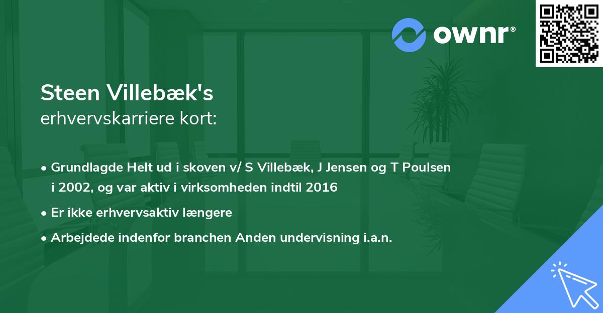 Steen Villebæk's erhvervskarriere kort