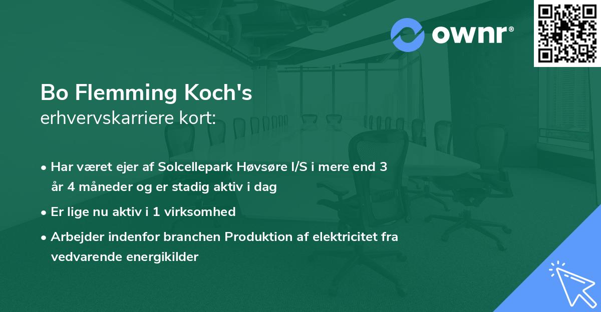 Bo Flemming Koch's erhvervskarriere kort