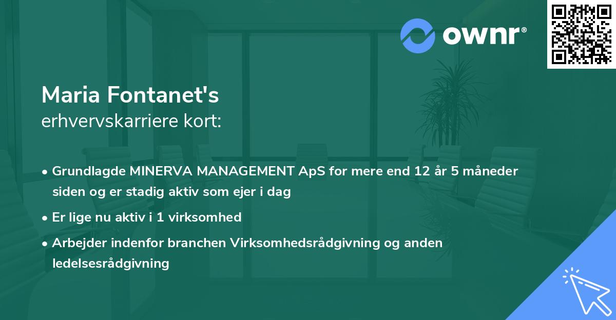 Maria Fontanet's erhvervskarriere kort