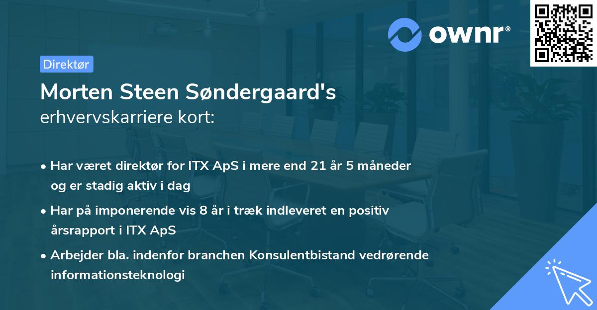 Morten Steen Søndergaard's erhvervskarriere kort