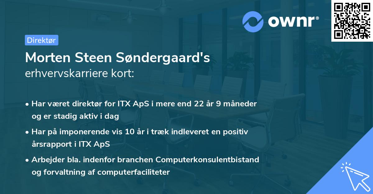 Morten Steen Søndergaard's erhvervskarriere kort