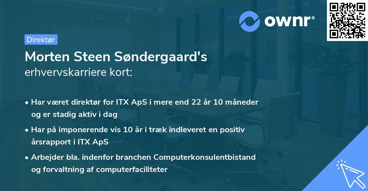 Morten Steen Søndergaard's erhvervskarriere kort