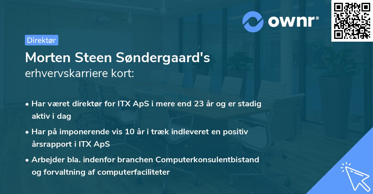 Morten Steen Søndergaard's erhvervskarriere kort