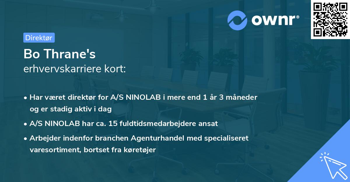 Bo Thrane's erhvervskarriere kort