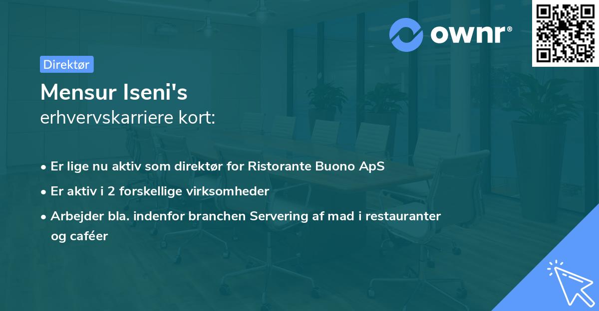 Mensur Iseni's erhvervskarriere kort