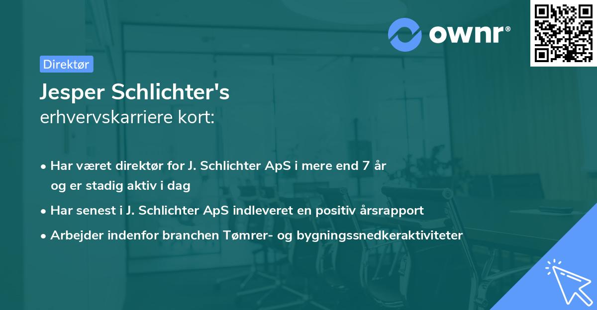 Jesper Schlichter's erhvervskarriere kort