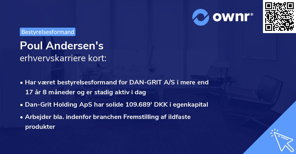 Poul Andersen's erhvervskarriere kort