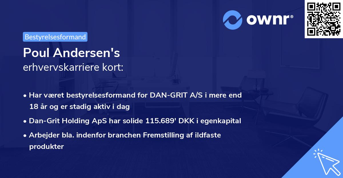 Poul Andersen's erhvervskarriere kort