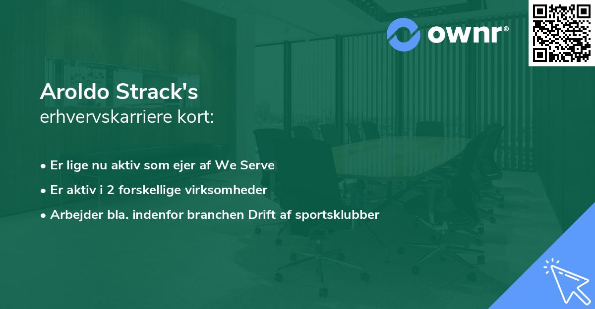 Aroldo Strack's erhvervskarriere kort