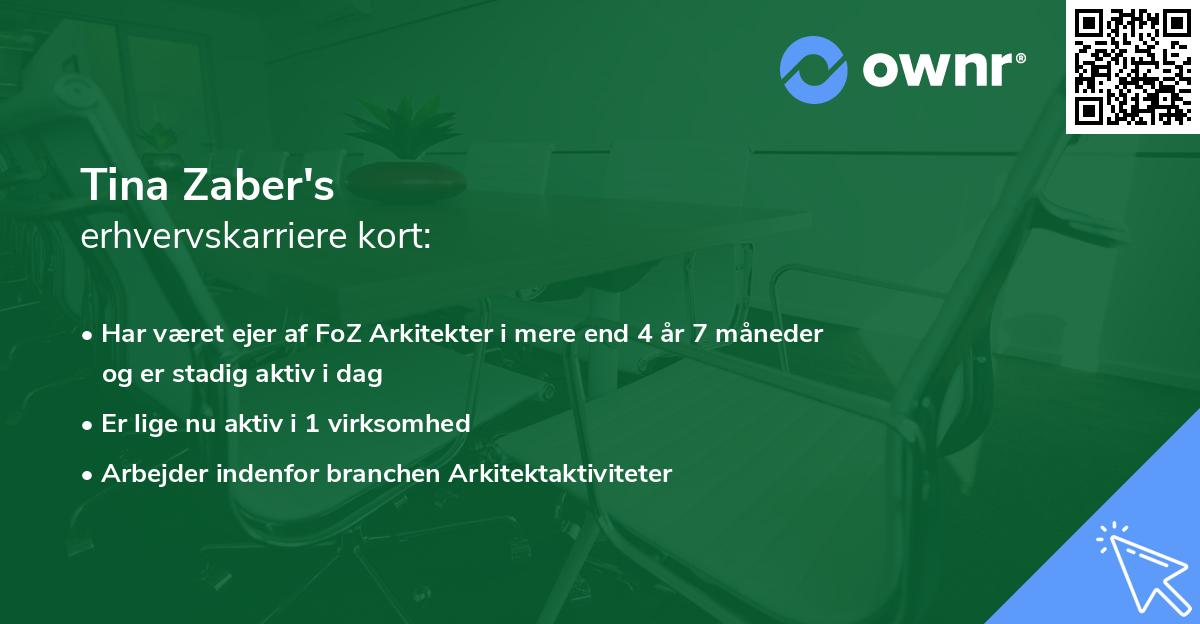 Tina Zaber's erhvervskarriere kort