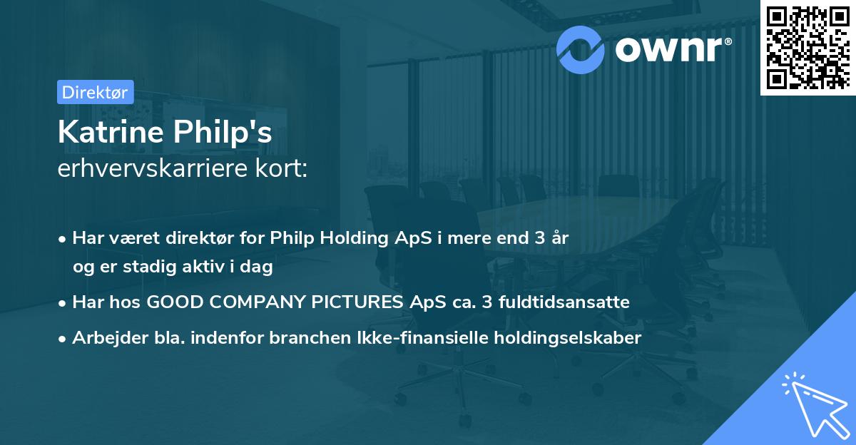 Katrine Philp's erhvervskarriere kort