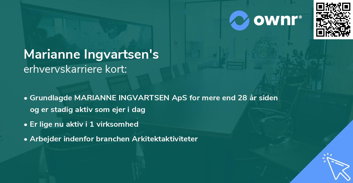 Marianne Ingvartsen's erhvervskarriere kort