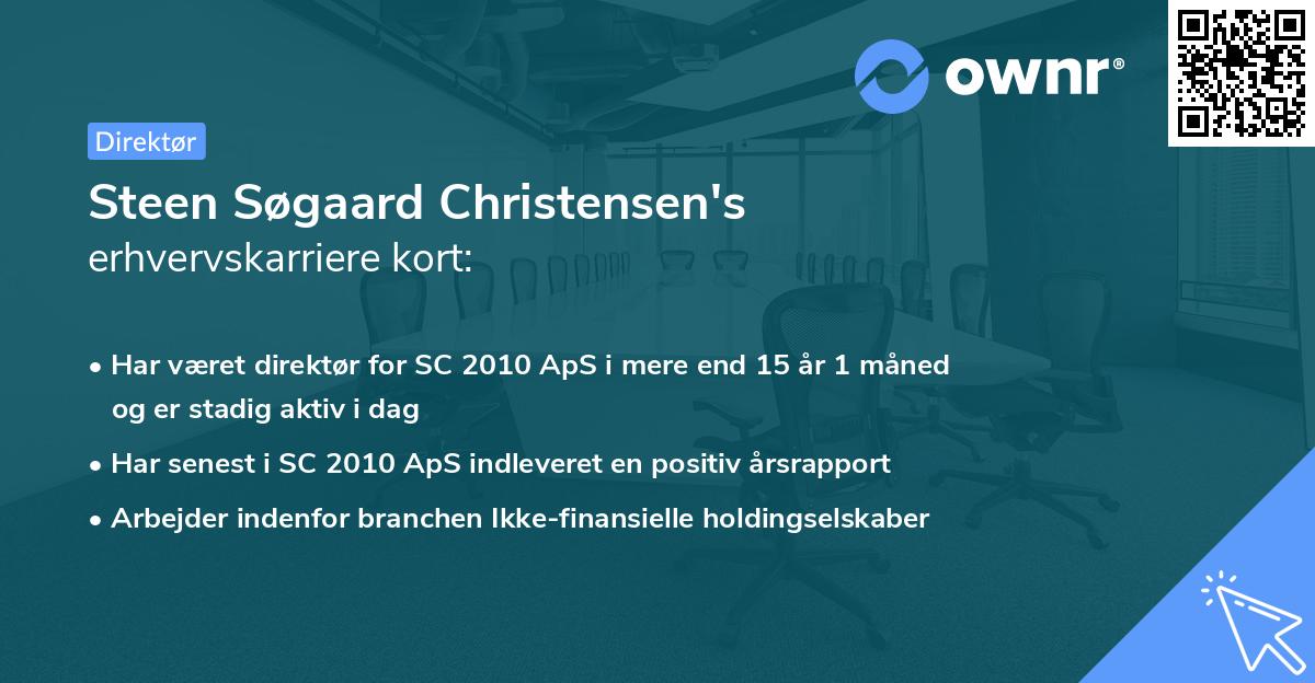 Steen Søgaard Christensen's erhvervskarriere kort